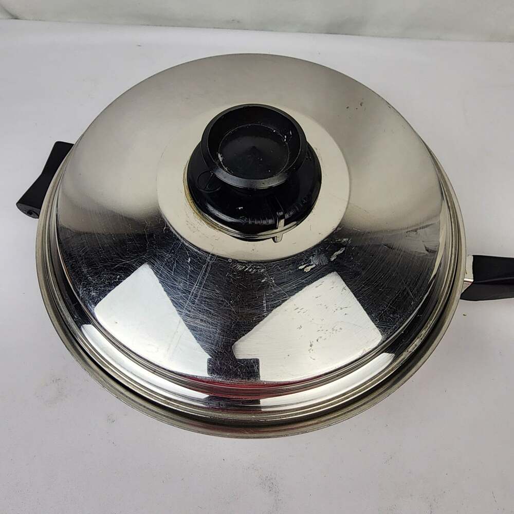 Saladmaster 11” Fry Pan TS304 Stainless Steel Fry Pan Skillet w Vented Lid Read